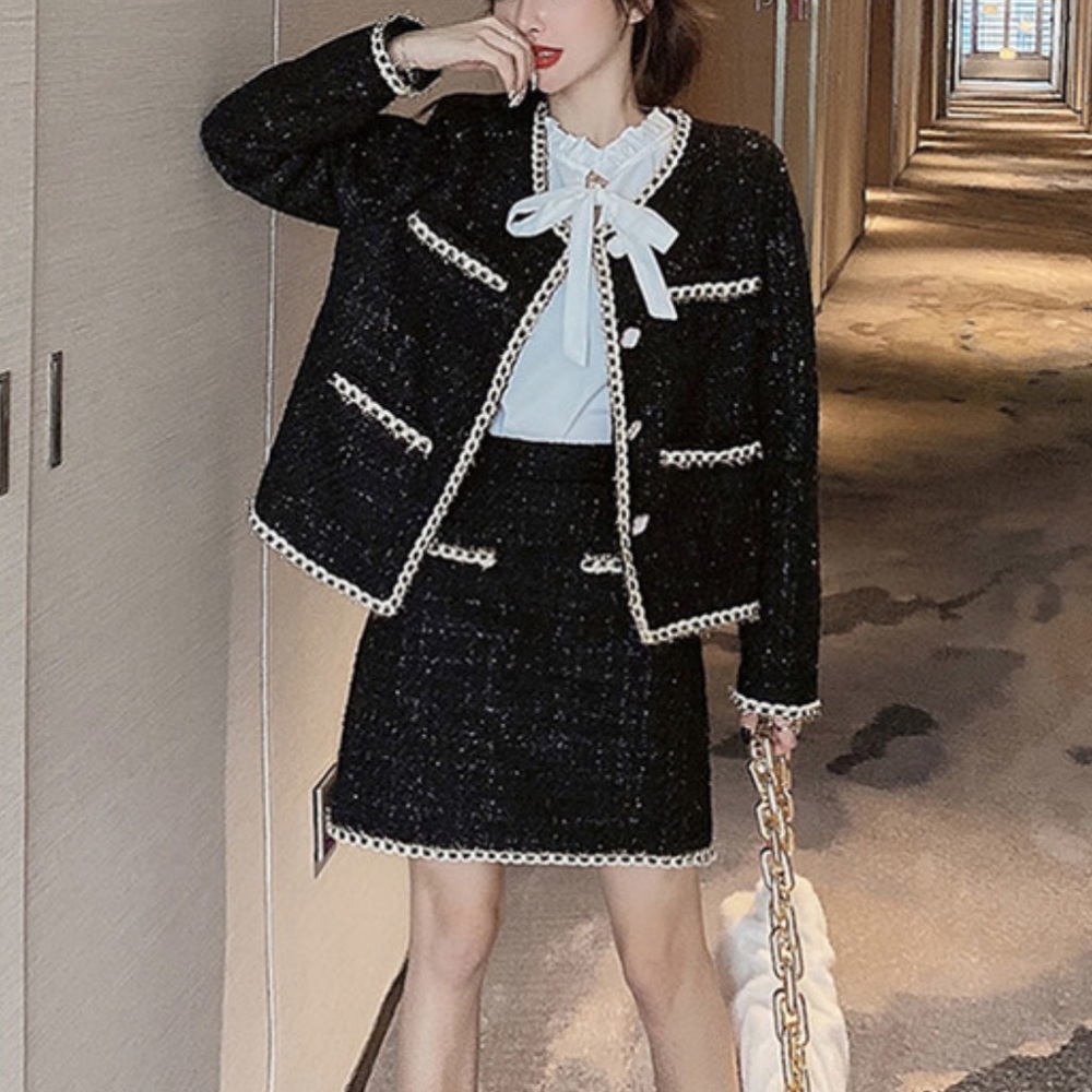 Elegant Black and White Women's Blazer